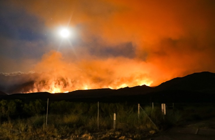 Incendio in montagna