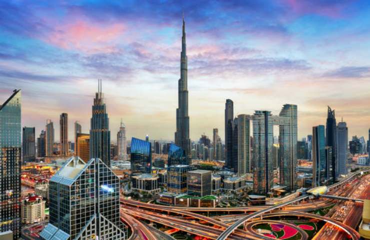 Skyline di Dubai e il Burj Khalifa